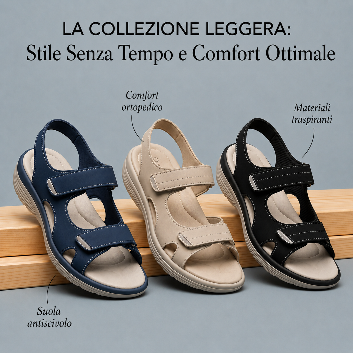 Francesca - Sandali comodi e regolabili