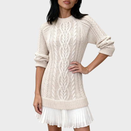 Gabriella – Elegante abito in maglia con fondo plissettato