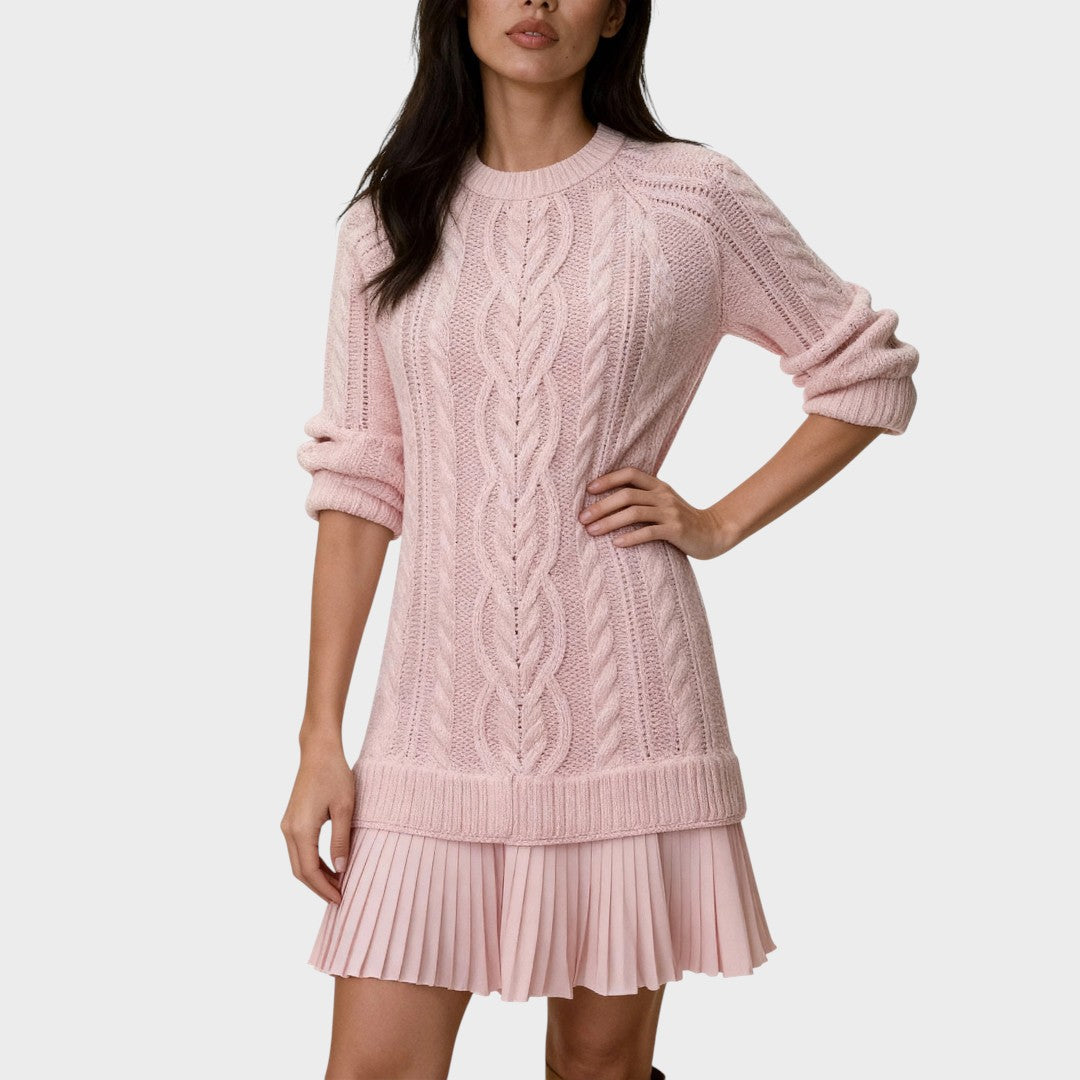 Gabriella – Elegante abito in maglia con fondo plissettato