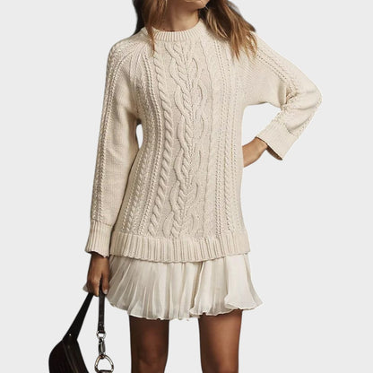 Gabriella – Elegante abito in maglia con fondo plissettato