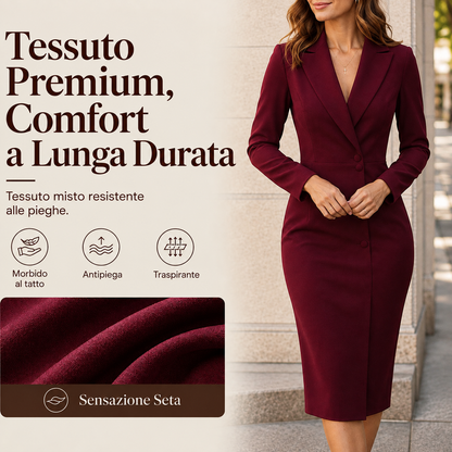 Rosetta - Abito blazer elegante asimmetrico con un'unica fila di bottoni da donna