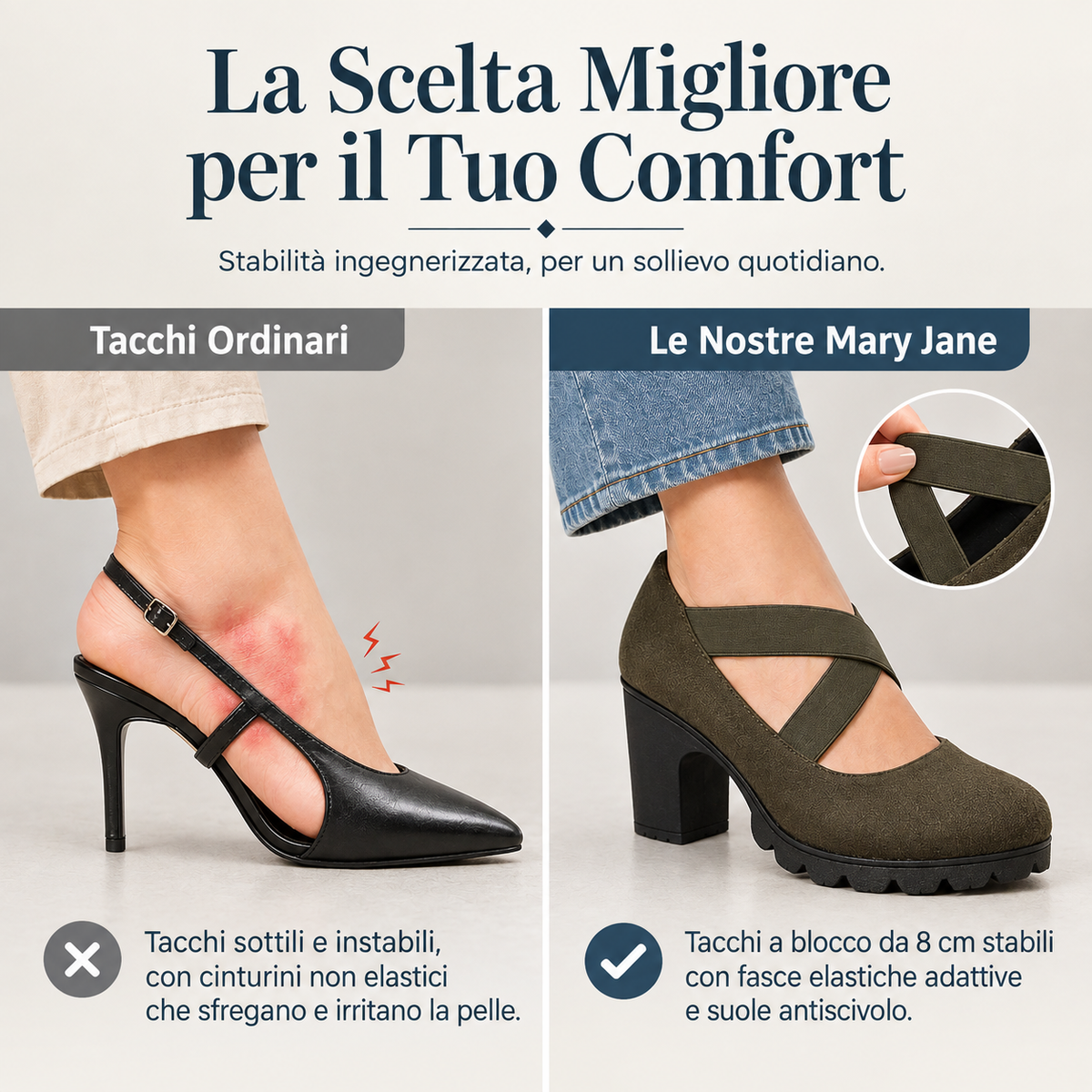 Vittoria - Scarpe Mary Jane da donna con punta arrotondata, cinturini incrociati, tacco grosso, plateau e tacco alto con aperture