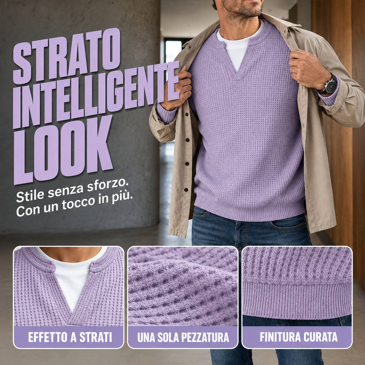 Francesco - Maglietta a nido d'ape “Layered Comfort”