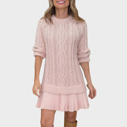 Gabriella – Elegante abito in maglia con fondo plissettato