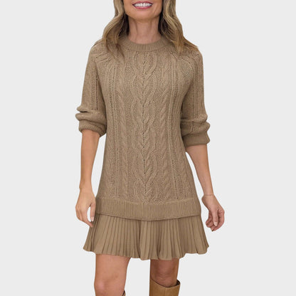 Gabriella – Elegante abito in maglia con fondo plissettato