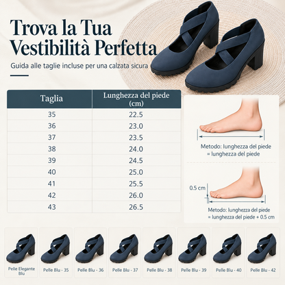 Vittoria - Scarpe Mary Jane da donna con punta arrotondata, cinturini incrociati, tacco grosso, plateau e tacco alto con aperture