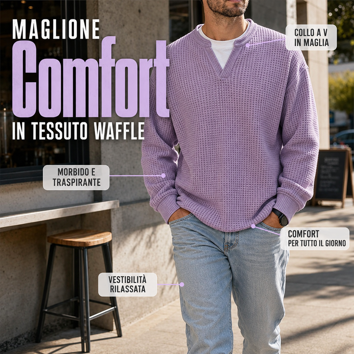 Francesco - Maglietta a nido d'ape “Layered Comfort”