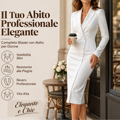 Rosetta - Abito blazer elegante asimmetrico con un'unica fila di bottoni da donna