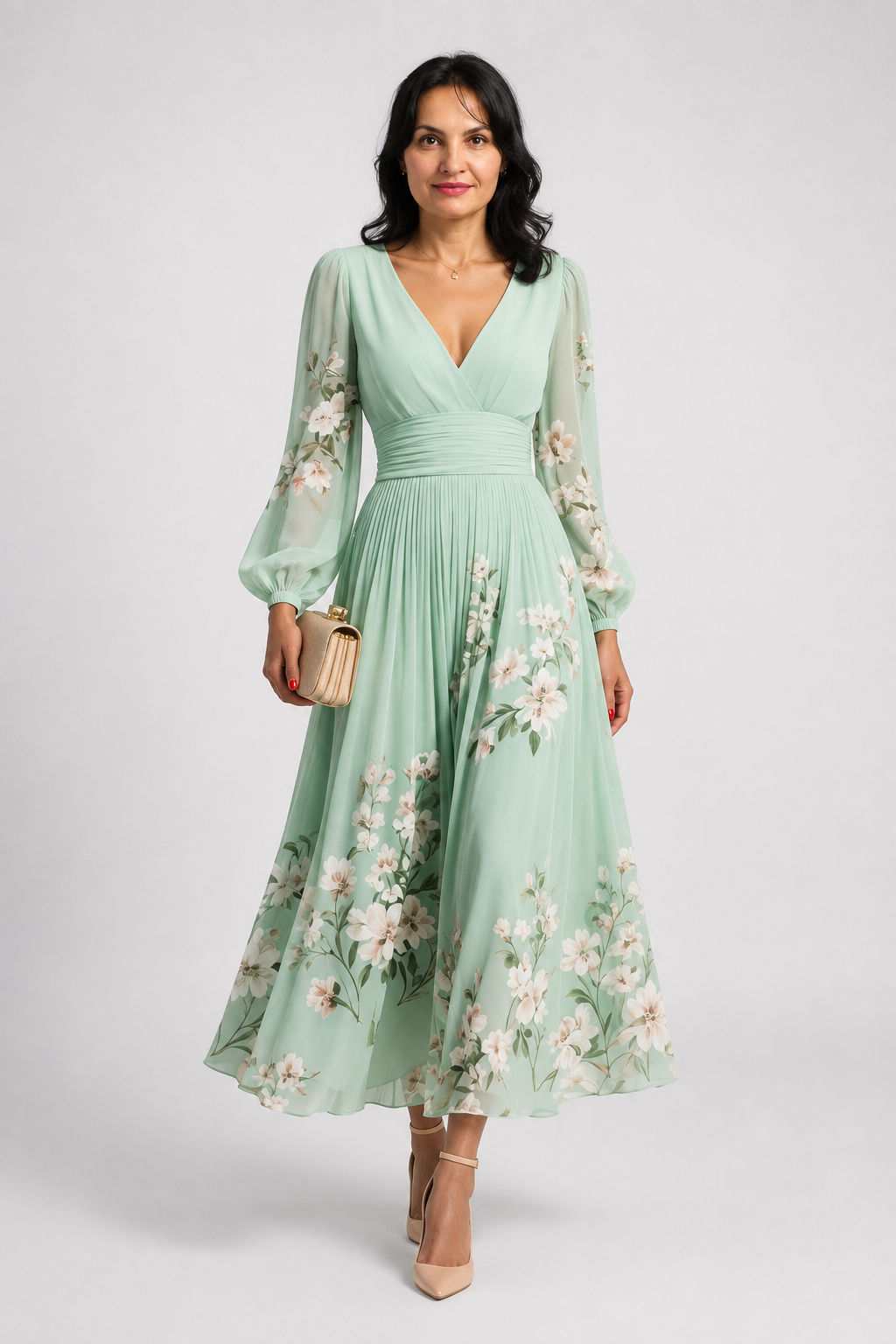 Veronica - Elegante abito midi a fiori