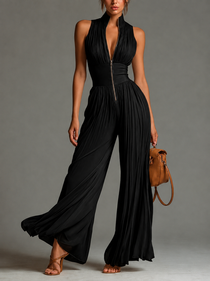 Sofia - Tuta in chiffon plissettato