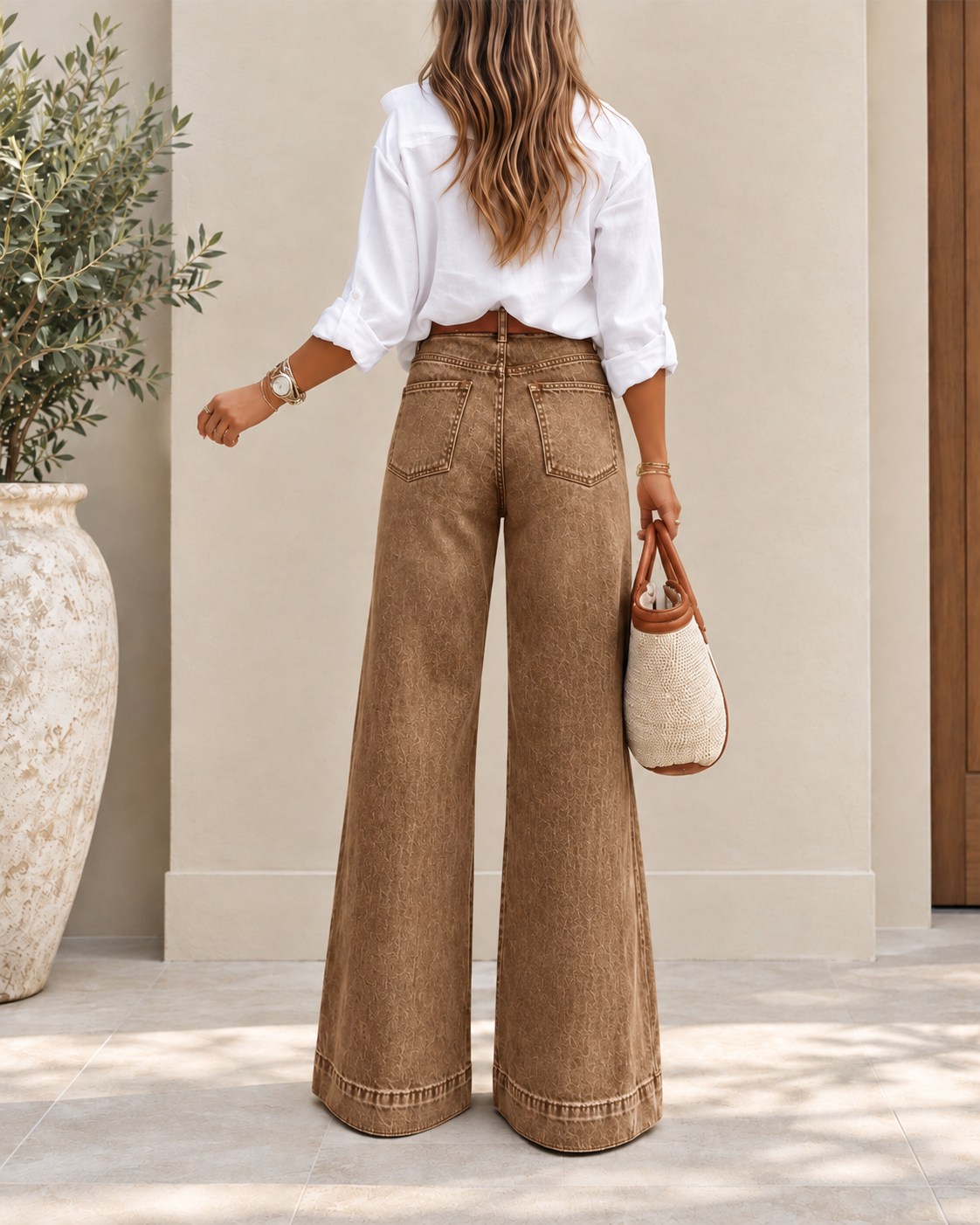 Roberta - Jeans eleganti a vita alta con gamba extra larga